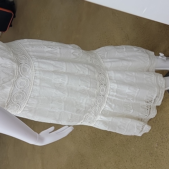 NWT Miss Me Lace Strapless Boho White Vacation Dress Size Small - Picture 7 of 13